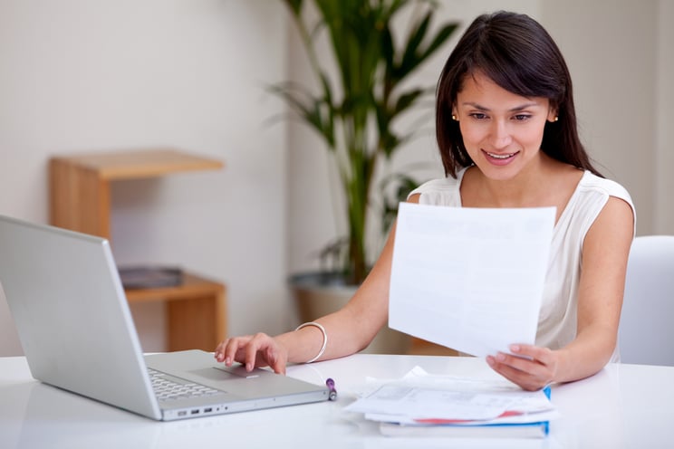 Woman working at home